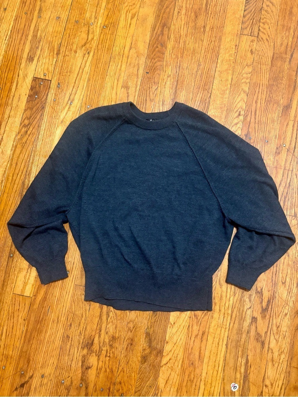 Athleta Dark Gray Merino Wool Raglan Sleeve Knit Sweater Small